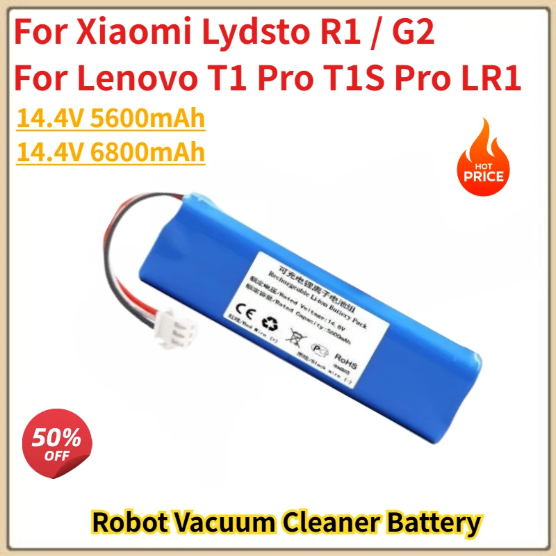 

High Quality Battery 14.4V 6800mAh For Xiaomi Lydsto R1 / G2 Lenovo T1 Pro T1S Pro LR1 Robot Vacuum Cleaner Brand New