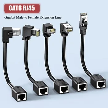 Cat6 이더넷 익스텐션 케이블, RJ45 90 도 직각 Cat 6 차폐 수-암 이더넷 LAN 네트워크 라인 어댑터, 10-50cm