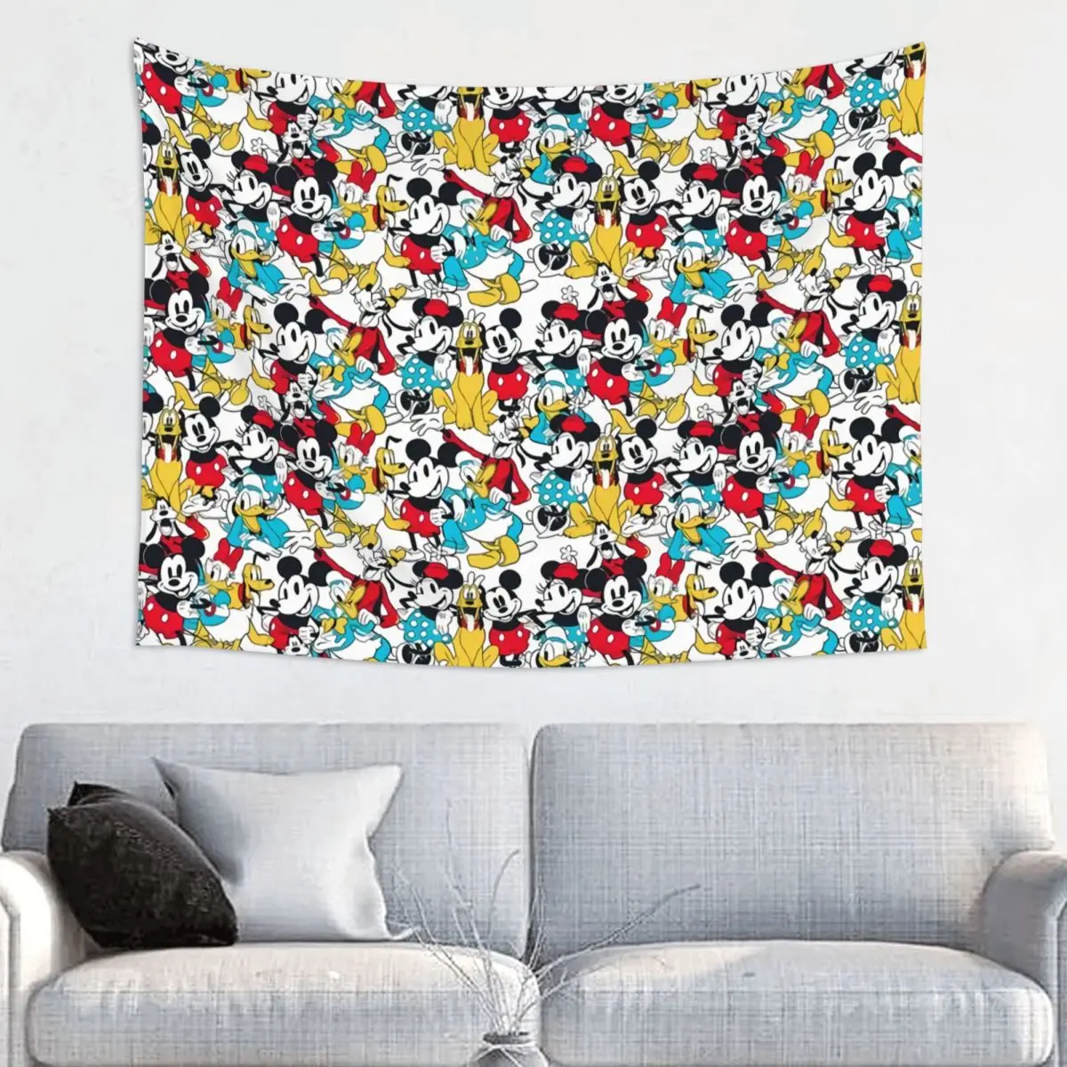 Custom Mickey Mouse Collage Manga Tapestries for Bedroom Dorm Hippie Wall Hanging Tapestry Home Decor