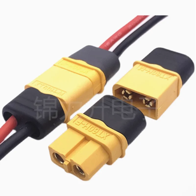 5pcs/LOT XT60+ plug XT60H Male Female docking interface T plug interface connector battery connection cable model airplane plug