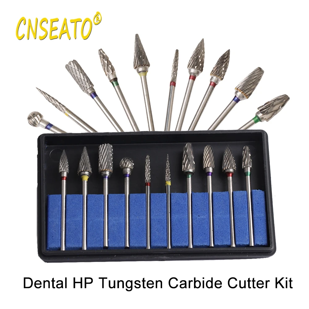 

CNC Tungsten Carbide Drill Bit Cutter Rotary HP Dental Burs Teeth Polishing Kit Dentistry Lab Grinding Polisher Handpiece 2.35mm