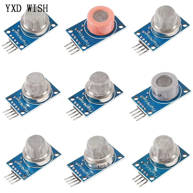 9pcs Gas Detection Sensor Module MQ-2 MQ-3 MQ-4 MQ-5 MQ-6 MQ-7 MQ-8 MQ-9 MQ-135 Sensor Module Gas Sensor For Starter DIY Kit