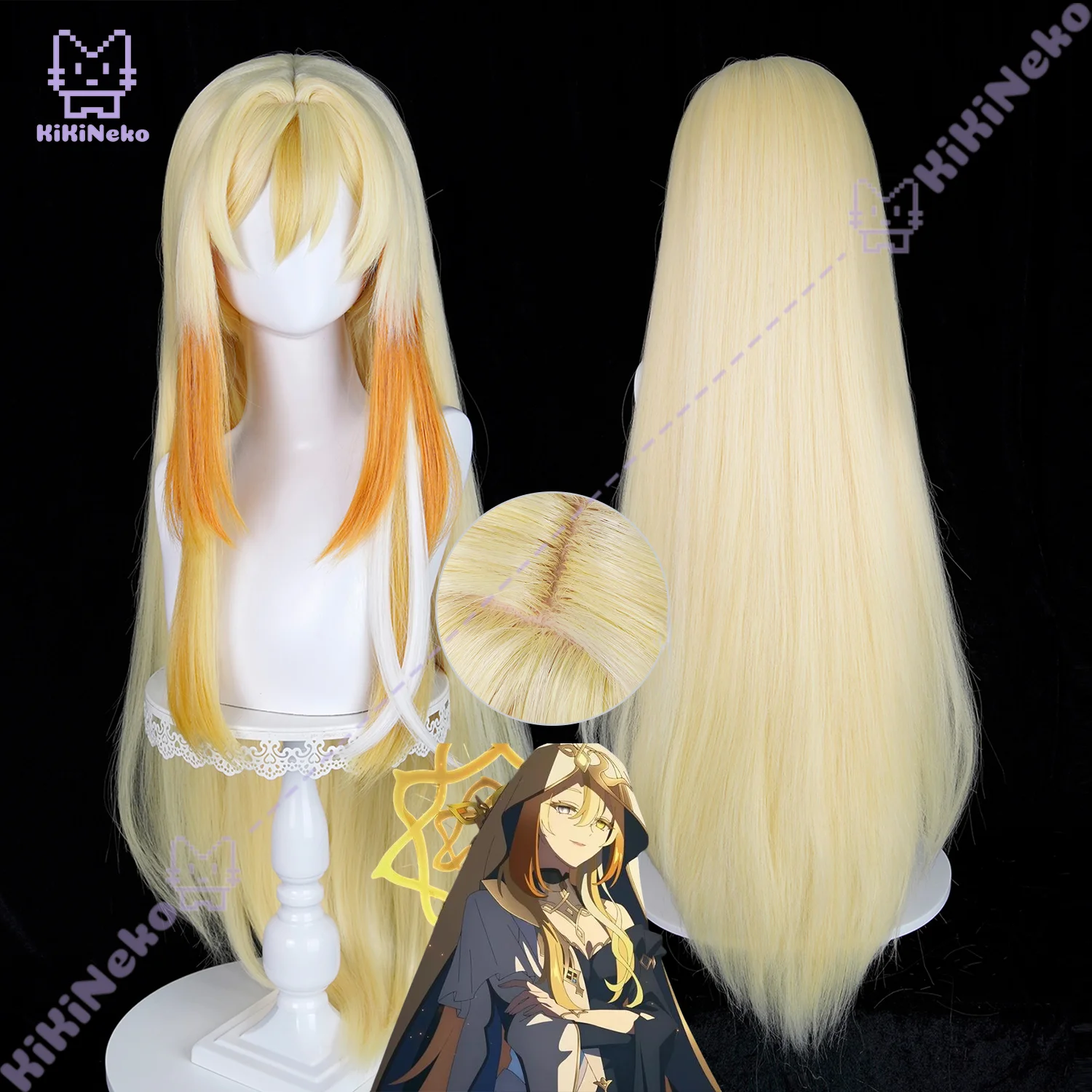 Game Genshin Impact Rhinedottir Cosplay Wig Rhinedottir Long Light Golden Cosplay Hair For Comicon Party Adult Women Men