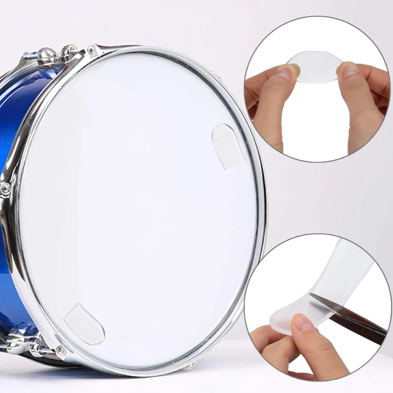 Clear Silicone Drum Dampener Gels Drum Silencers Pads Sound Dampening Pads Tone Control for Drum Head Cymbal