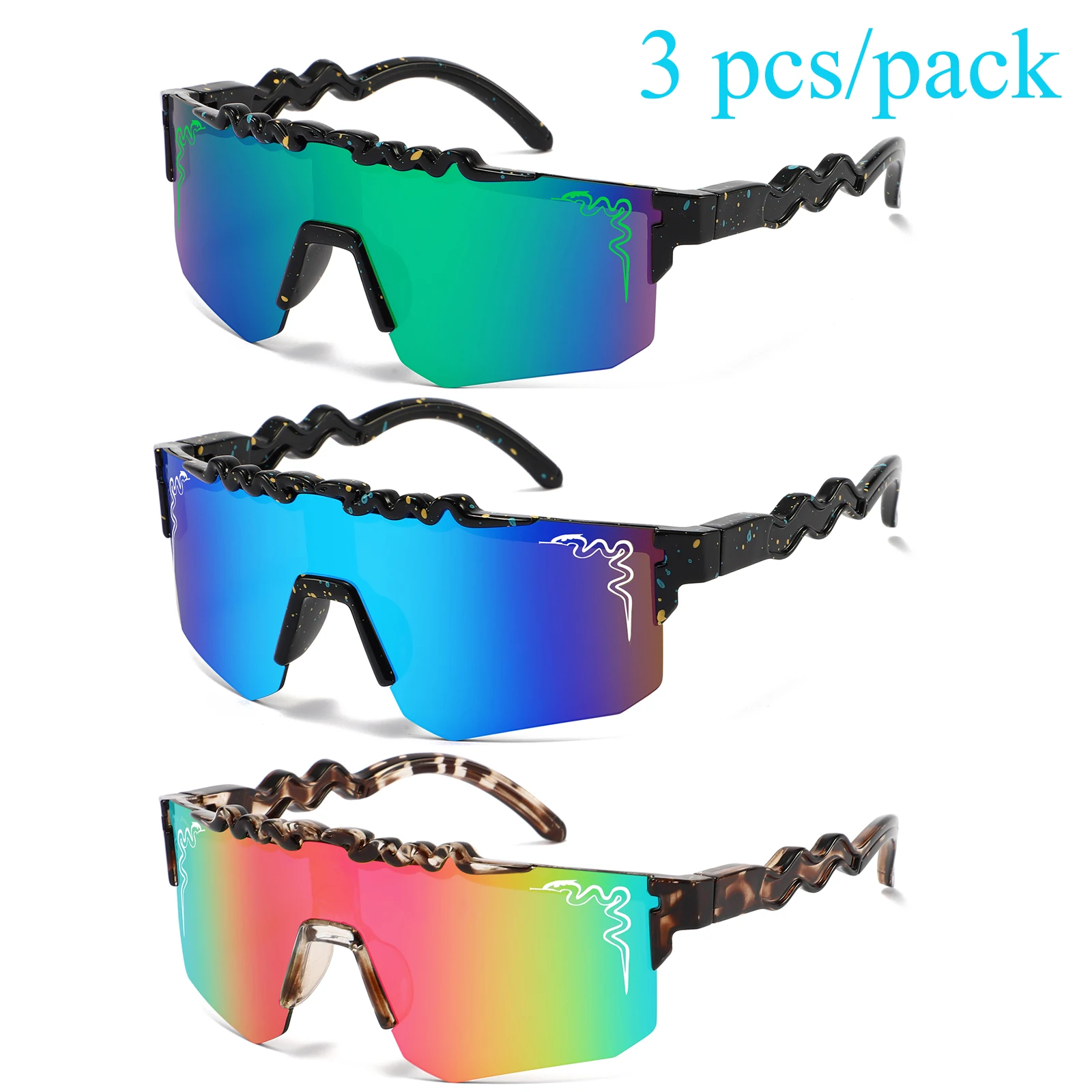 3 pcs/pack Age 5-16 Youth Boys Girls Baseball Sunglasses Outdoor Kids Young Men Women Cycling Glasses Bike Bicycle Sport Eyewear