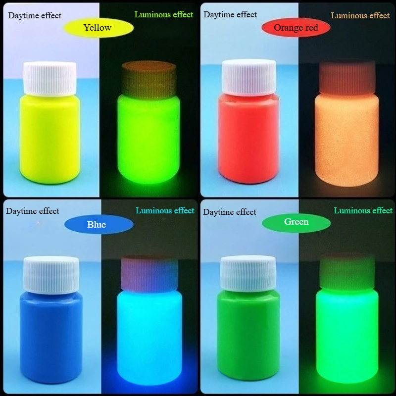 60g/120g/500g Luminous Fluid Acrylic Pigment Circulating Luminescence for Painted Graffiti Handmade DIY Decoration