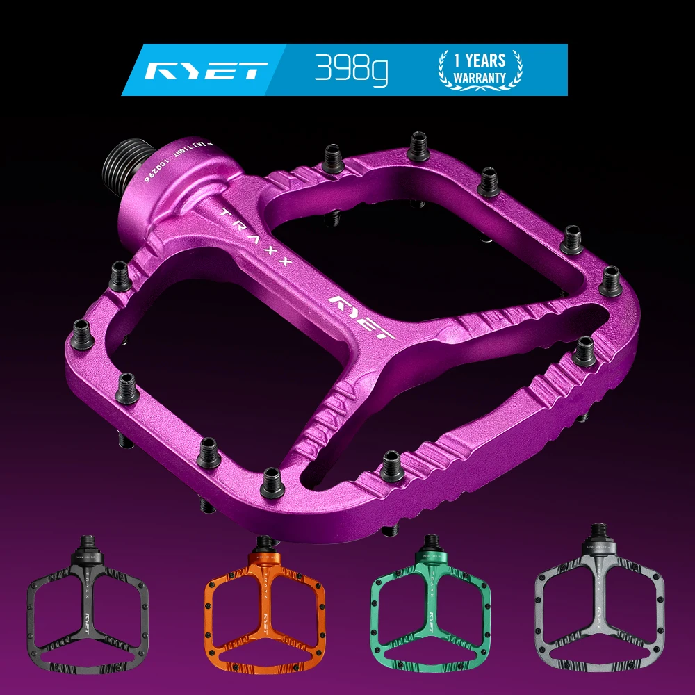 

RYET MTB Pedals 398g 113x102mm Oversized Platform Aluminum Alloy Sealed Bearings 9/16" SPD Compatible For Enduro Mountain Biking