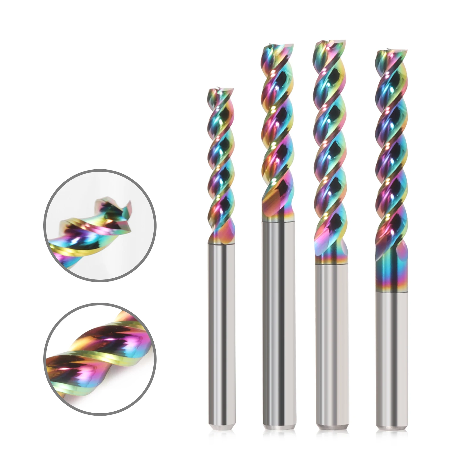 1Pcs 1mm-12mm 3 Flutes U Slot HRC56 DLC Coated  Spiral End Mill Tools Alu Milling Cutter for Aluminum alloy