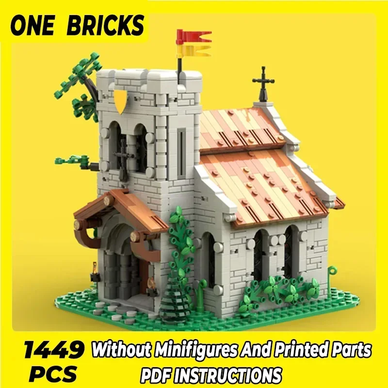 Bloques de construcción Moc, modelo de fortaleza militar, tecnología de iglesia de los caballeros del León, bloques modulares, regalo, juguetes de Navidad, conjuntos DIY de montaje