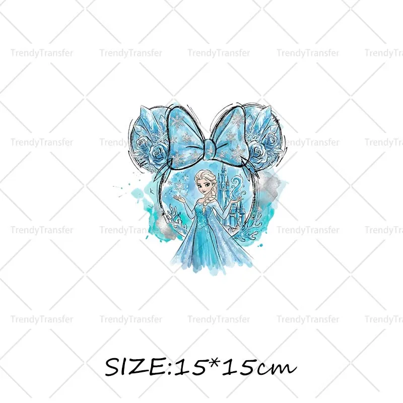 Muis Hoofd Prinses strijktransfers voor kleding, hittepers stickers, thermische patches op T-shirts