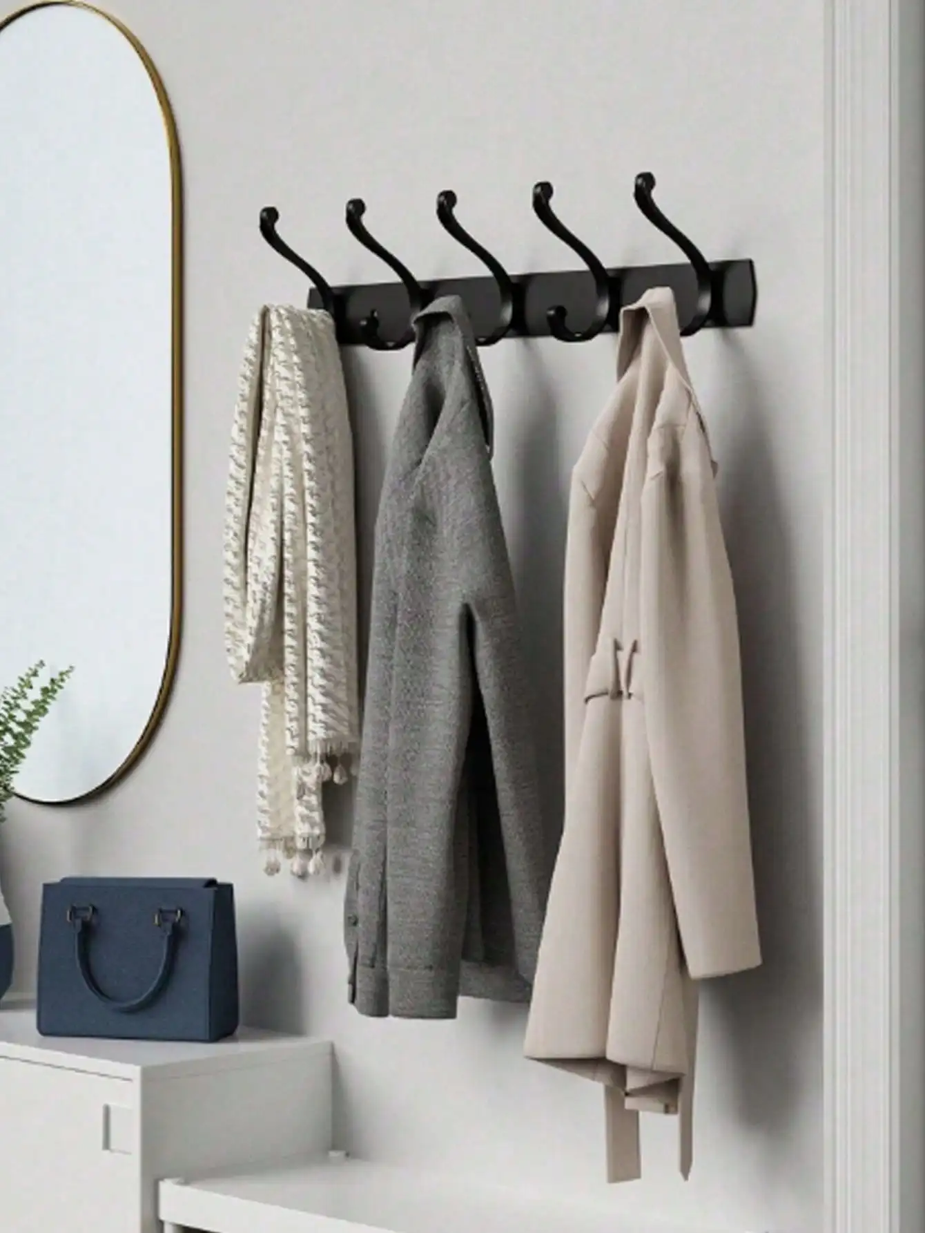 

1pc Wall Mounted Storage Rack, Over The Door Organizer, Towel Clothes Hanger Hook, Wardrobe Closet Bathroom Kitchen Bedroom Offi