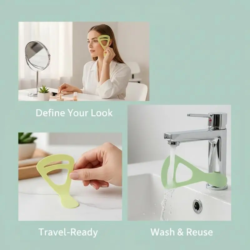 Reusable Eyebrow Drawing Assistant 2/6/10Pcs Natural Arc Shaping Stencil Portable for Travel Gift for Girls