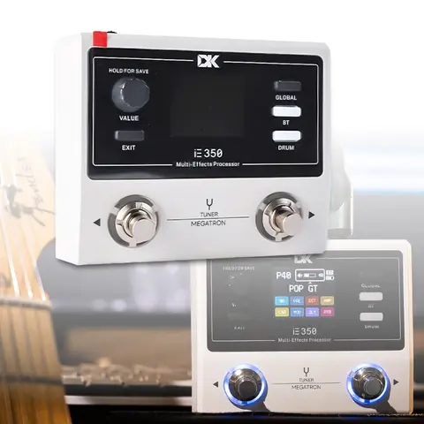 DK IE350 멀티 이펙트 기타 이펙트 페달 8개 이펙트 모듈 100개 드럼 머신 리듬 70개 톤 무음 연습 지원