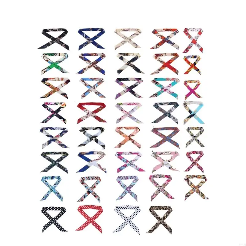 39pcs Silk Scarf Fashionable Handbag Wrap Soft TouchNeckwear & Bag Decoration A2UB