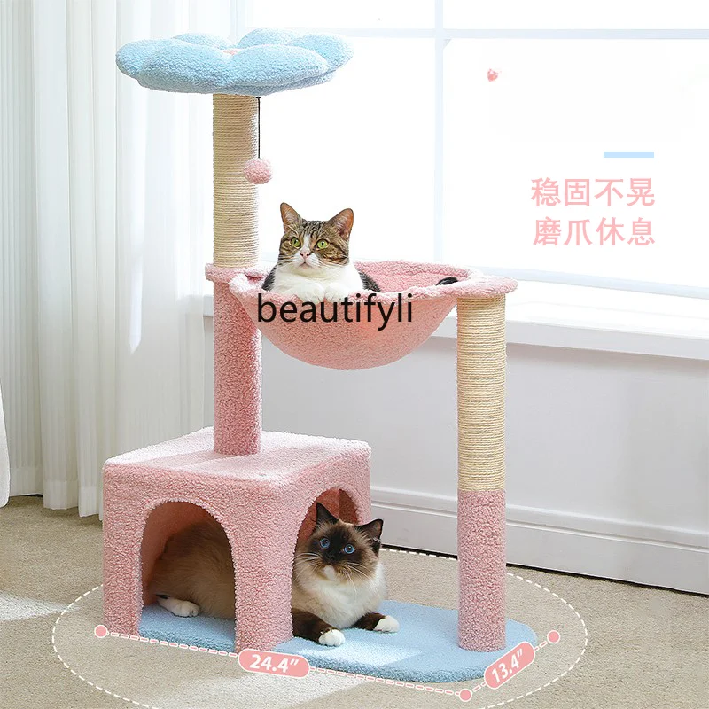 Home Viewing Platform against the Wall Cat Climbing Frame Cat Scratch Trees Short Feet Cat Climbing Frame Covers a Small Area