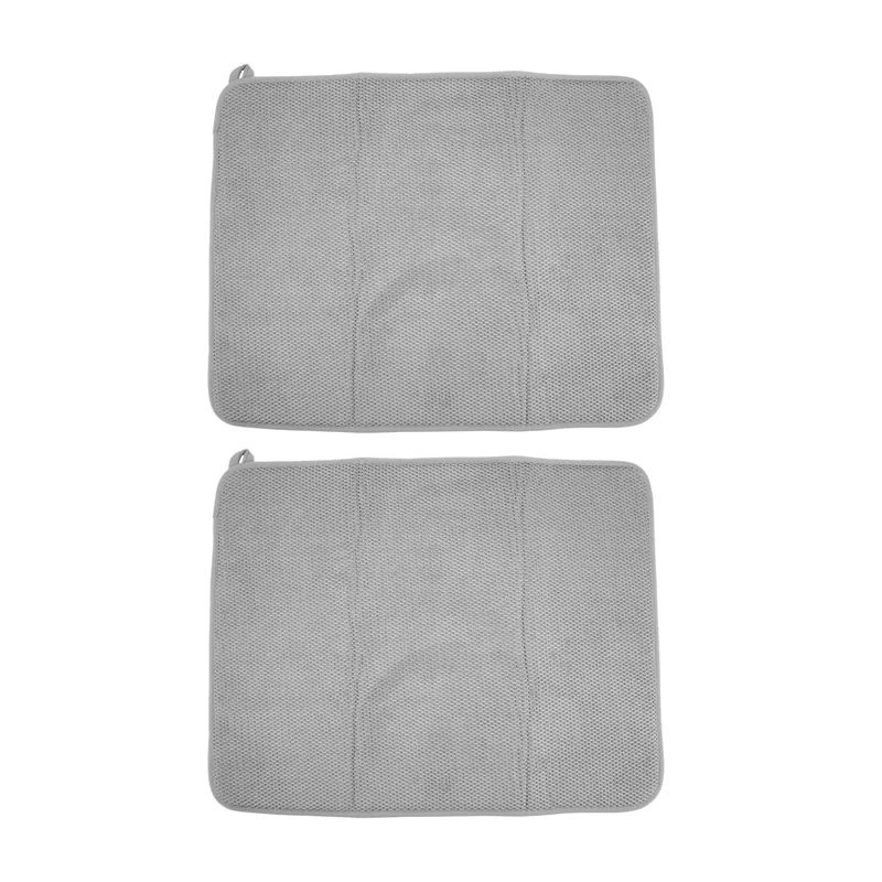 New 2 Pack Microfiber Dish Drying Mat,Absorbent Dish Drainer Kitchen Counter,Super Absorbent Dish Drying Pads 20X15 Inch