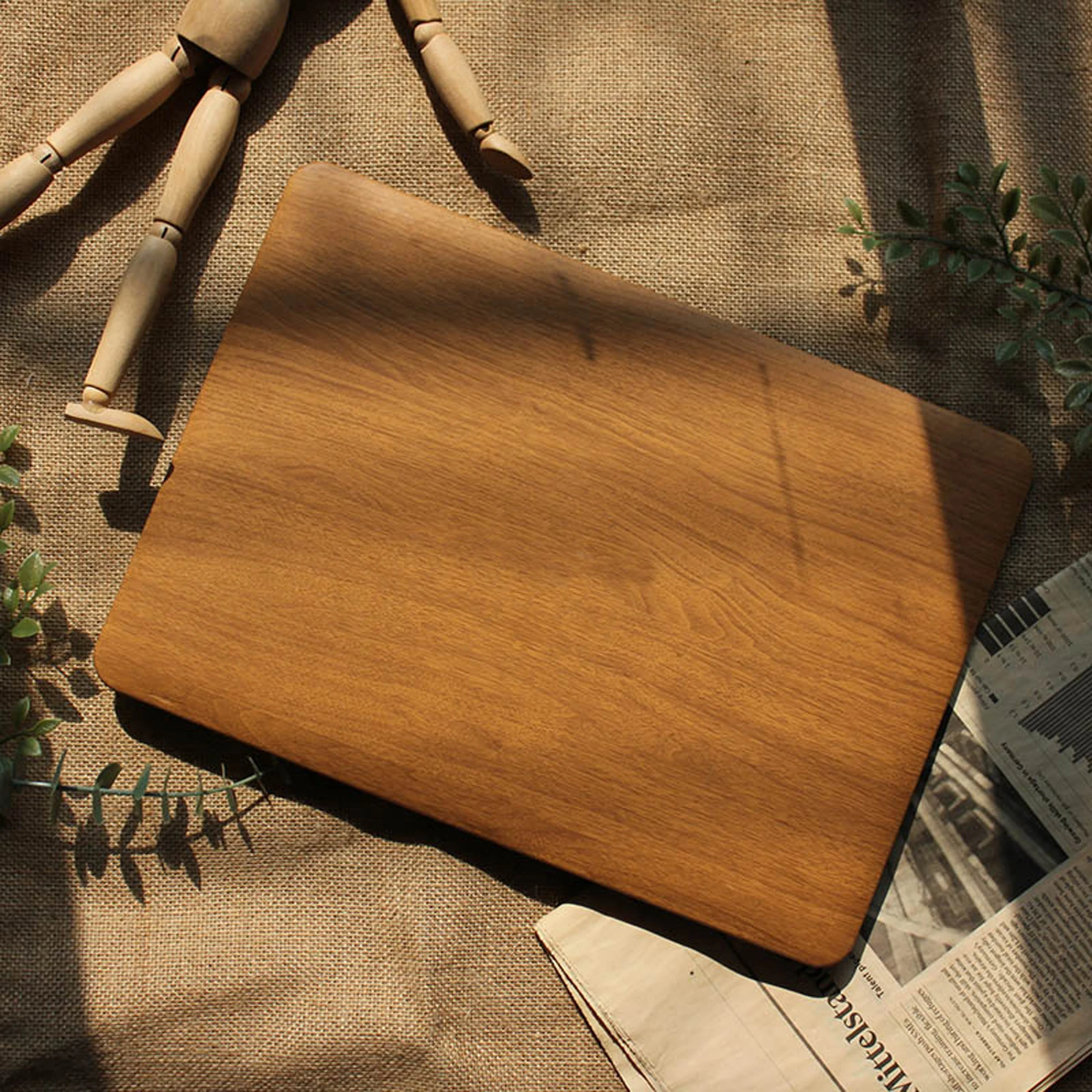 Luxury Wood Grain MacBook Case, Natural Laptop Case for MacBook Air 13 Macbook Pro 13 16 14 A2442 15 A1990 With Cutting Out Logo