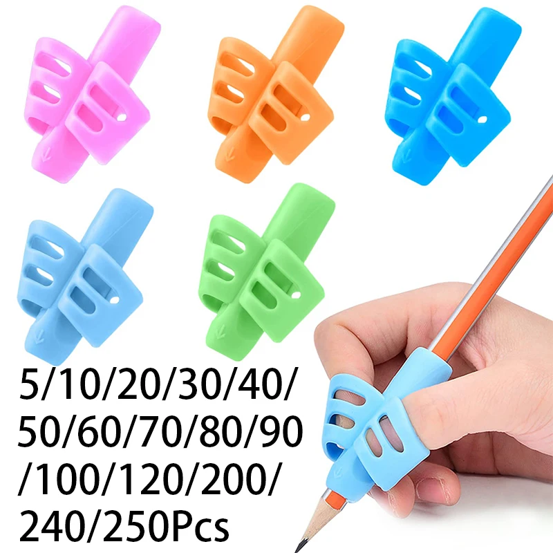 5-250Pcs Writing Training Aids Silicone Soft Silicone Pen Grips For Toddlers Good Use Writing And And Grasping Correction