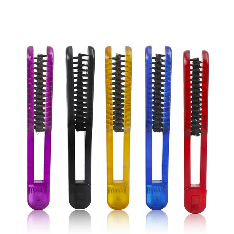 New Pro Ceramic Straightening Comb Double Sided Hair Brush Clamp Hairdressing Natural Fibres Bristle Hair Comb Hairstylig Tool