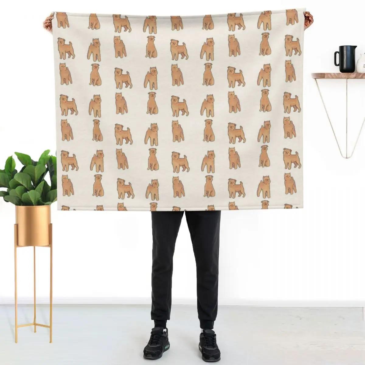 

brussels griffon dog pack Throw Blanket Year Round Soft Comfortable Blanket for Home