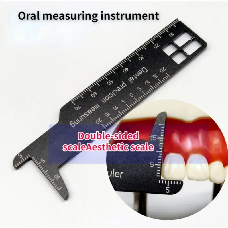 Regla de medición de precisión para fotografía Dental, herramienta médica, escala, calibre de fotografía endodóntica, accesorios de doble cara