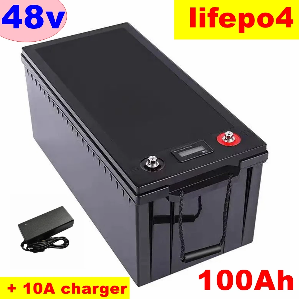 

lifepo4 battery 100Ah 48v with BMS for tricycle golf cart inverter Solar energy storage scooter + 10A charger