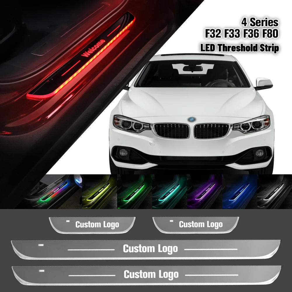 

For BMW 4 Series F32 F33 F36 F80 2013-2017 Car Door Sill Light Customized Logo LED Welcome Threshold Pedal Lamp Accessories