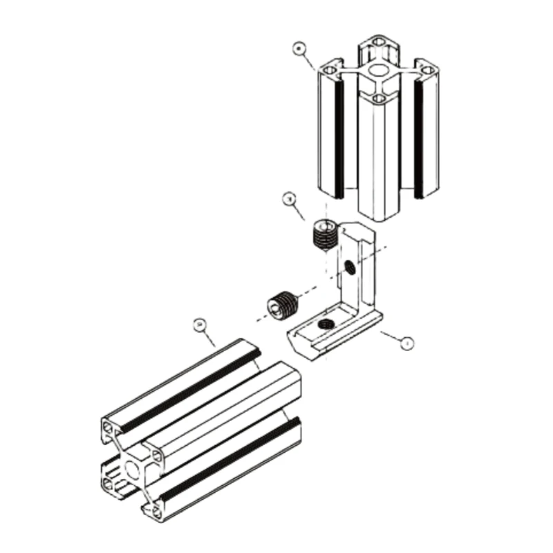 10Pcs 2020 3030 4545 4040  Series Inside Hidden Bracket L Shape Interior Corner Connector with Screws for Aluminum Profile