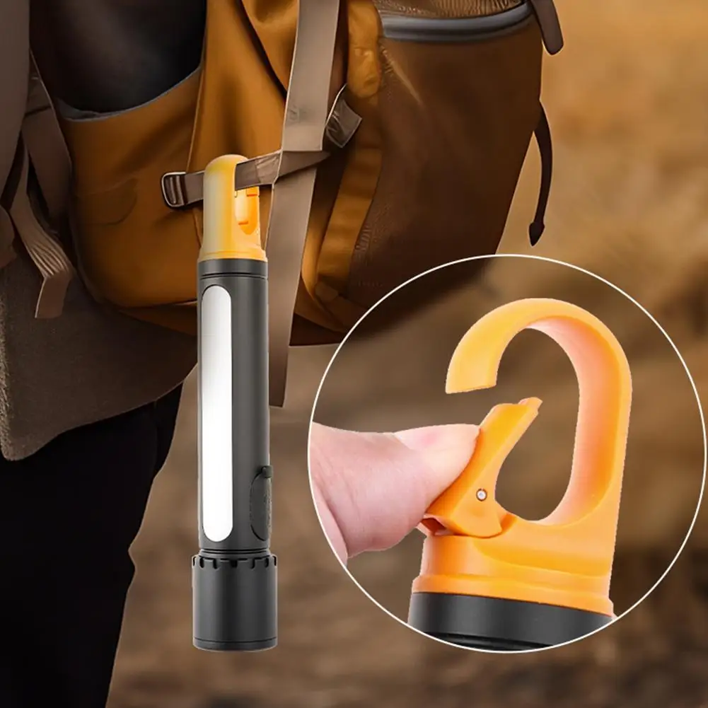 Strong Light Telescopic Zoom Flashlight Long-range Flashlight Battery With Hook And Side Light Flashlight 10W LED Light 800M