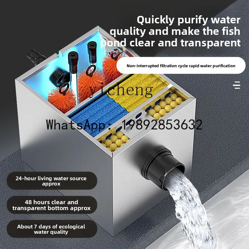 X2  Solar Fish Pool Filter Bucket Ceramic Tank Outdoor Garden Water Circulation Filtration System