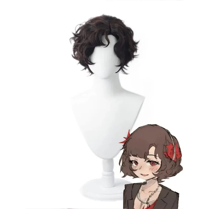 Game Reverse:1999 Anime Schneider Cosplay Wig Women Men Role Play Wig Brown Black Natural Short Curly Hair