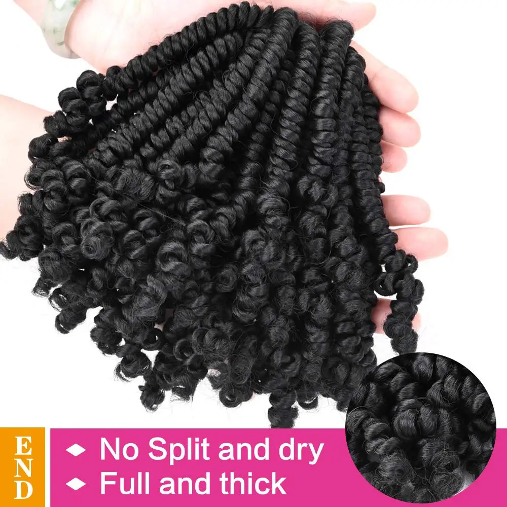Bob Spring Twist Crochet Hair Synthetic Pretwisted Passion Spring Twists Hair Pre Looped Crochet Braids for Black Women