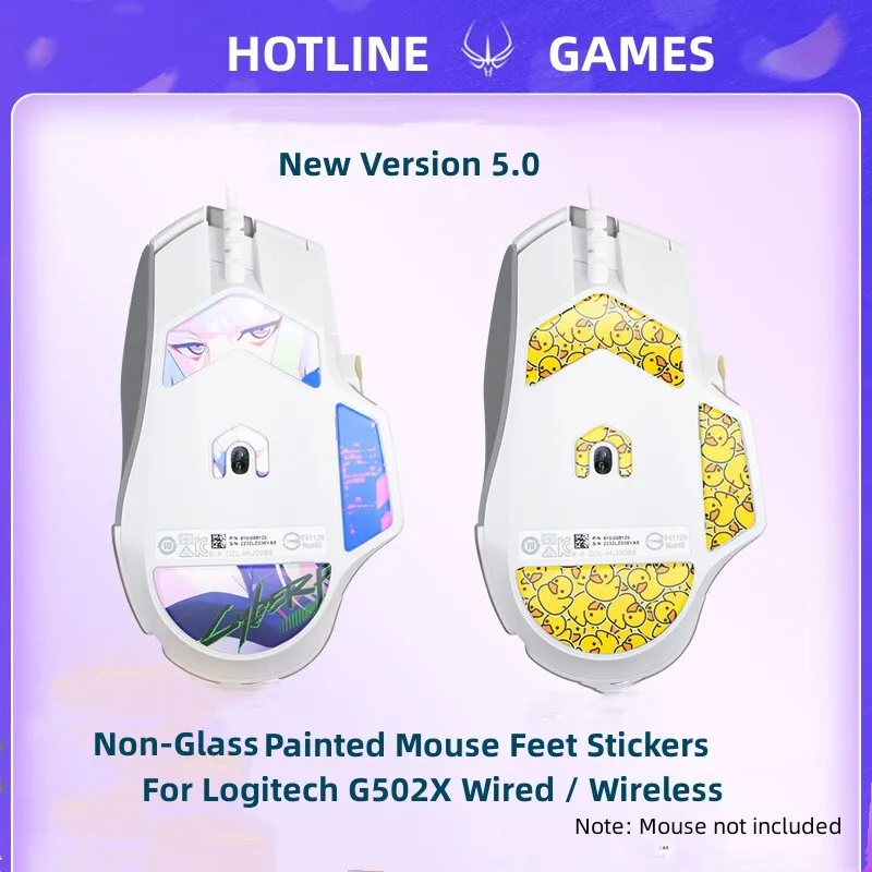 Hotline Games New 5.0 Non-Glass Painted Mouse Feet Stickers For Logitech G502X Wired Wireless Universal Mouse Feet Replacement