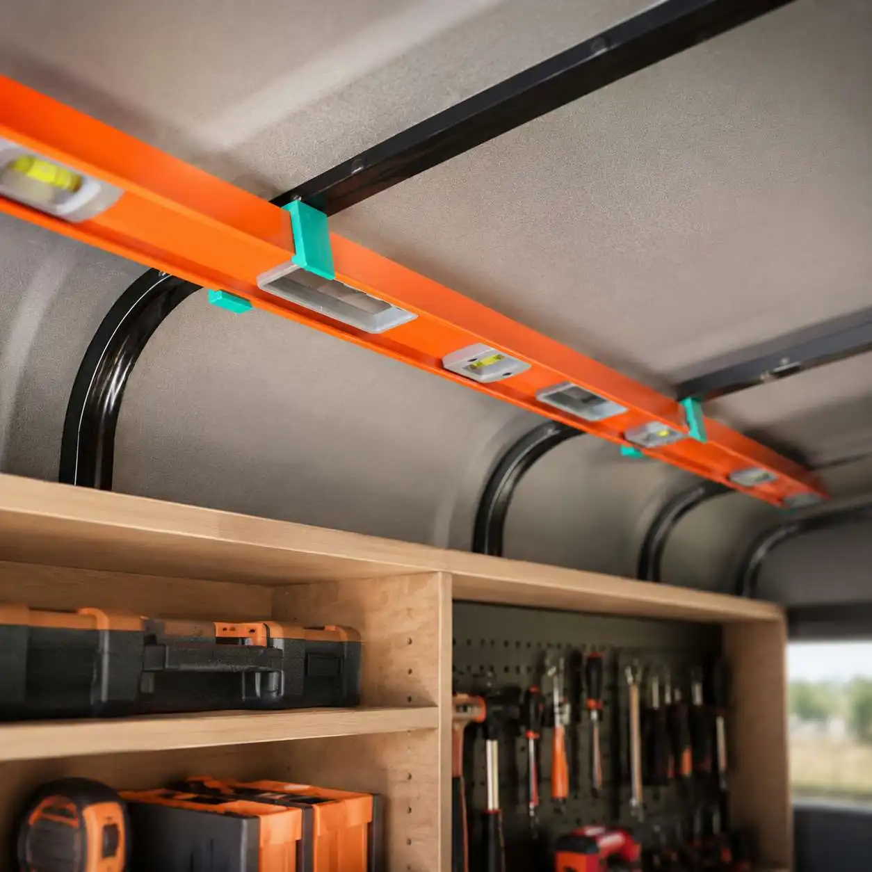 Hängende Montageklammer für 58mm Wasserwaage, Wandhalterung für Wasserwaage, Zubehör für Garage und Werkstatt – Detail 8