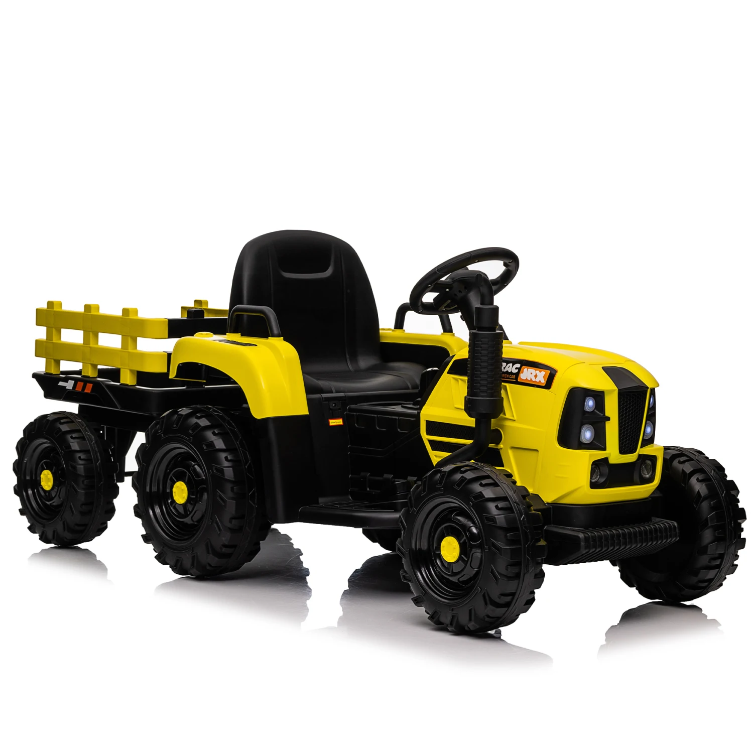 Ride on Tractor with Trailer,12V Battery Powered Electric Tractor Toy w/Remote Control,electric car for kids,Three speed adjusta