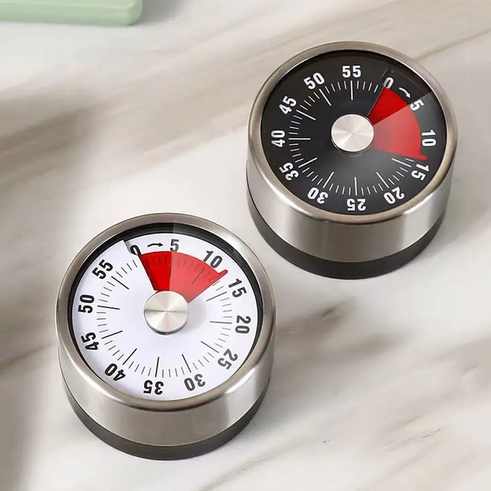 Magnetic Backing Mechanical Timer Loud Alarm Stainless Steel Case Kitchen Cooking Timer 60 Minute Duration Digital Timers