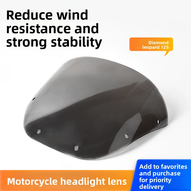 

Motorcycle deflector glass, plastic head cover, suitable for ZuanbaoHJ125K, Yinbao-7A/E/D, Haojue headlight cover.