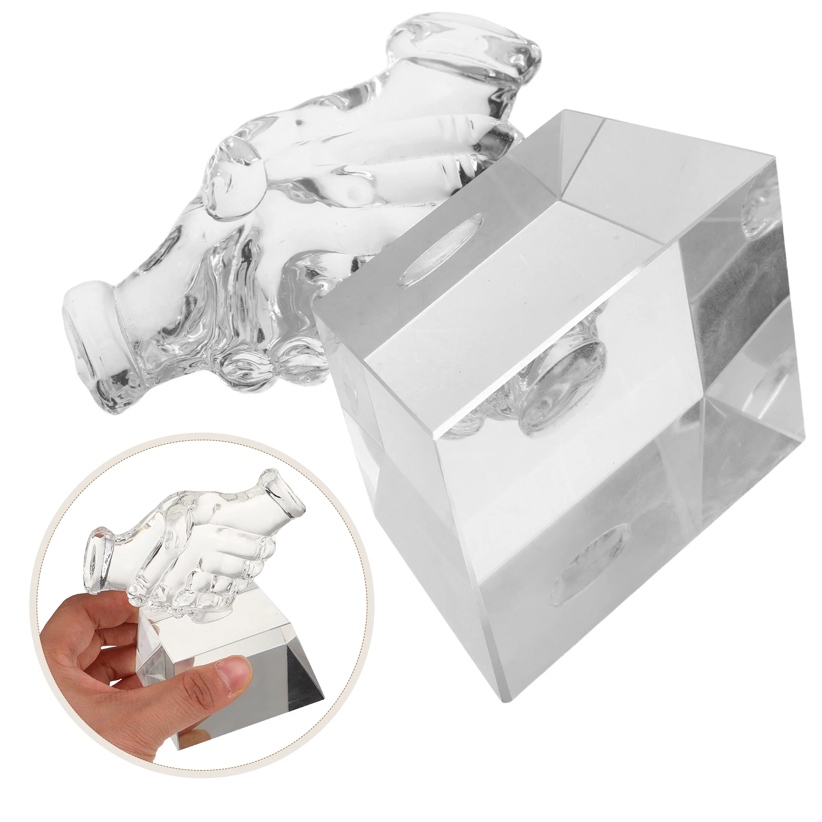 

Crystal Trophy Award Participation Winner Teamwork Shaking Hands Lightweight Child Friendly Design Sports Competition