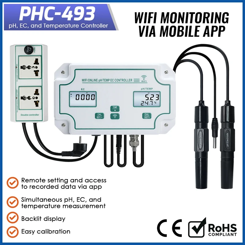 Tuya Wifi Digital 3 في 1 حوض السمك PH تحكم EC مقياس الحرارة نظام مراقبة المياه لحمام السمك #1