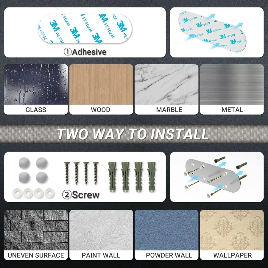 Porta asciugamani di carta sotto l'armadio Porta rotolo di carta adesivo per montaggio a parete con strappo con una sola mano con meccanismo a cricchetto per cucina B