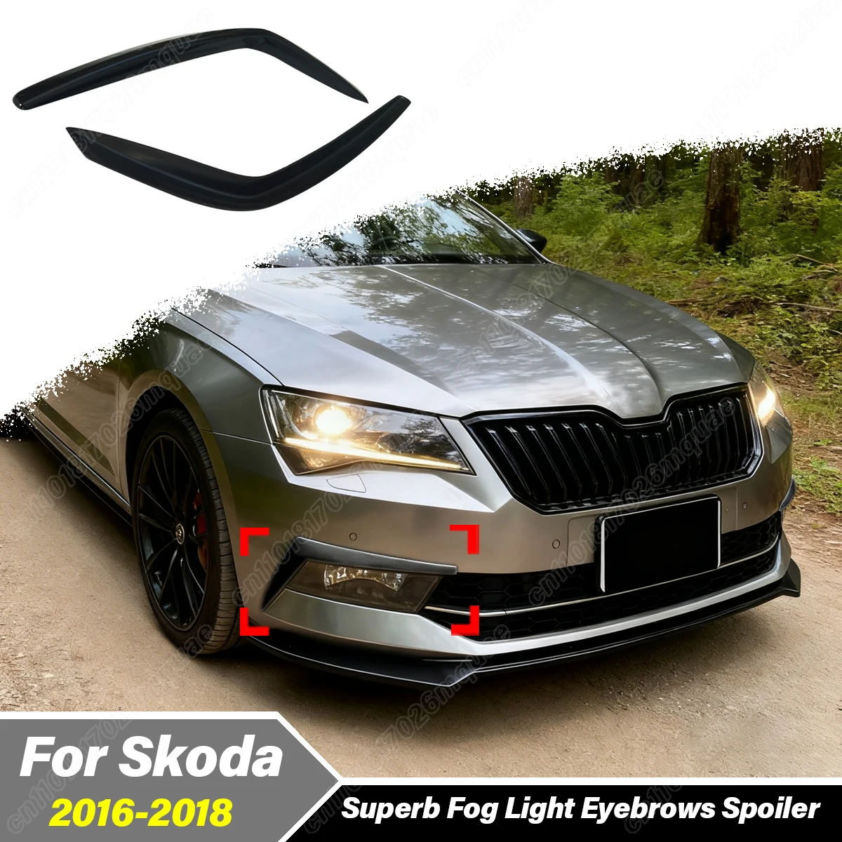 

For Skoda Superb 2017 2018 Automobile Front Fog Light Eyebrows Front Spoiler Lip Modification Decoration Accessories Body Kit