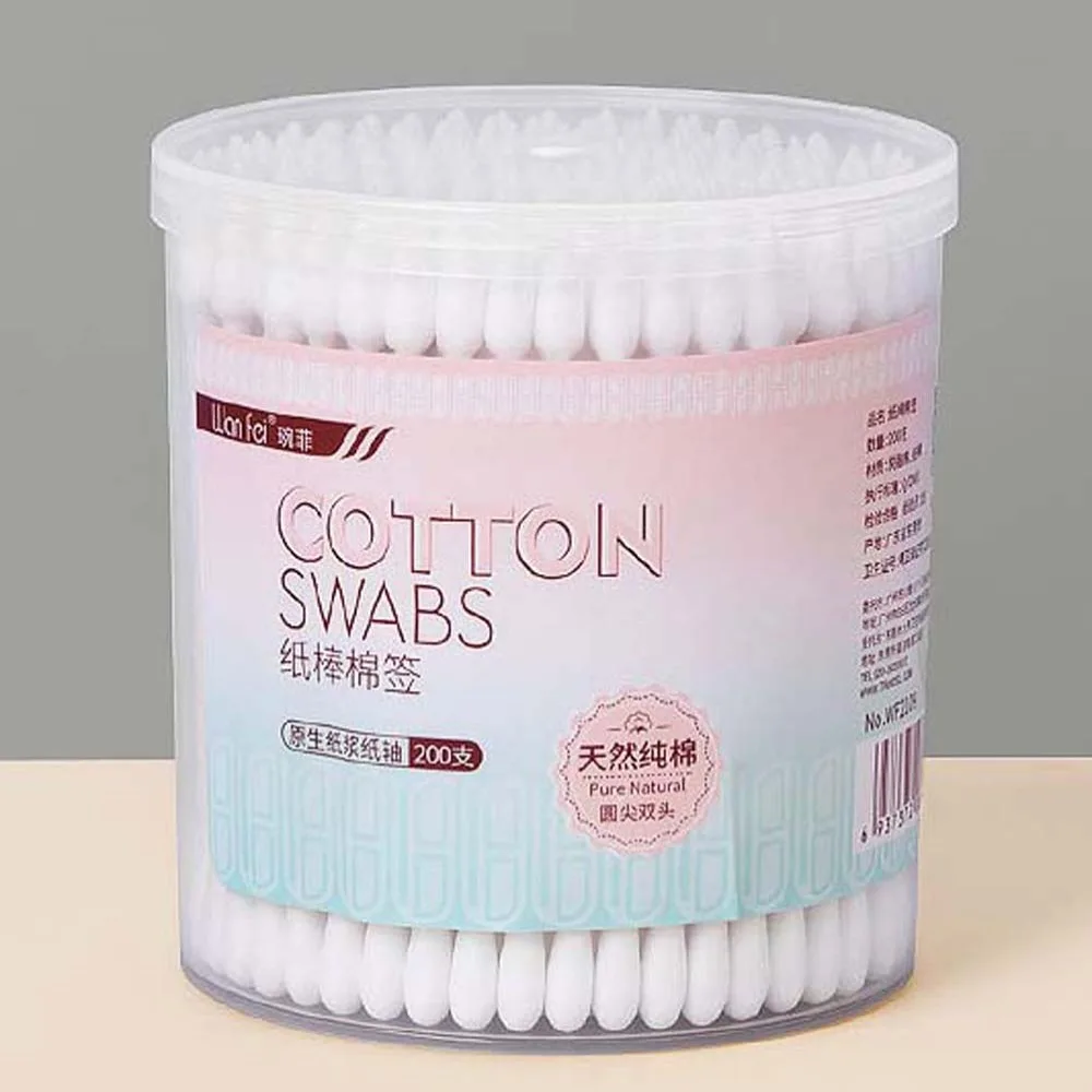 Baumwolle Knospe Doppel Kopf Baumwolle Tupfer Ohr Pick Reiniger Ohr Reiniger Löffel Make-Up Baumwolle Stick Runde Kopf Make-Up-Tool Unisex