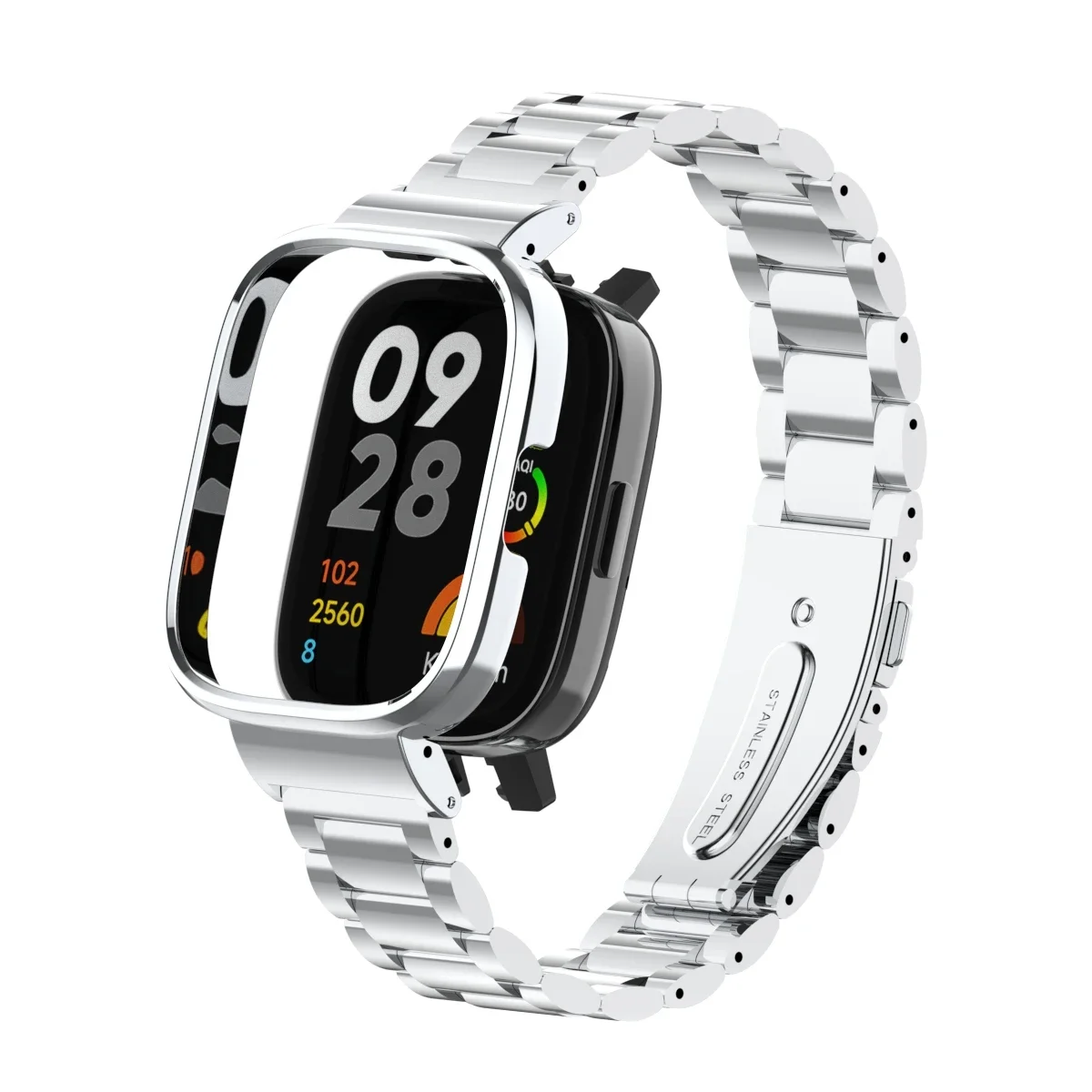 حزام من الفولاذ المقاوم للصدأ لساعة Redmi Watch 3 Active الذكية، سوار بحلقة مغناطيسية، حافظة معدنية، حزام ساعة Mi Watch lite