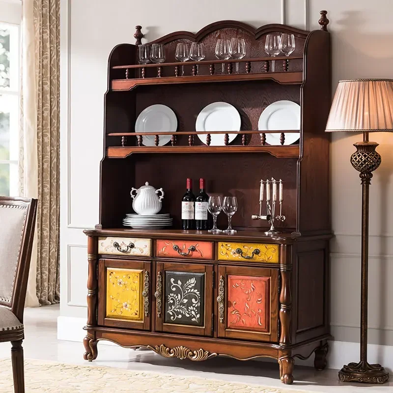 

Американский окрашенный сервант из цельного дерева, винный шкаф для гостиной