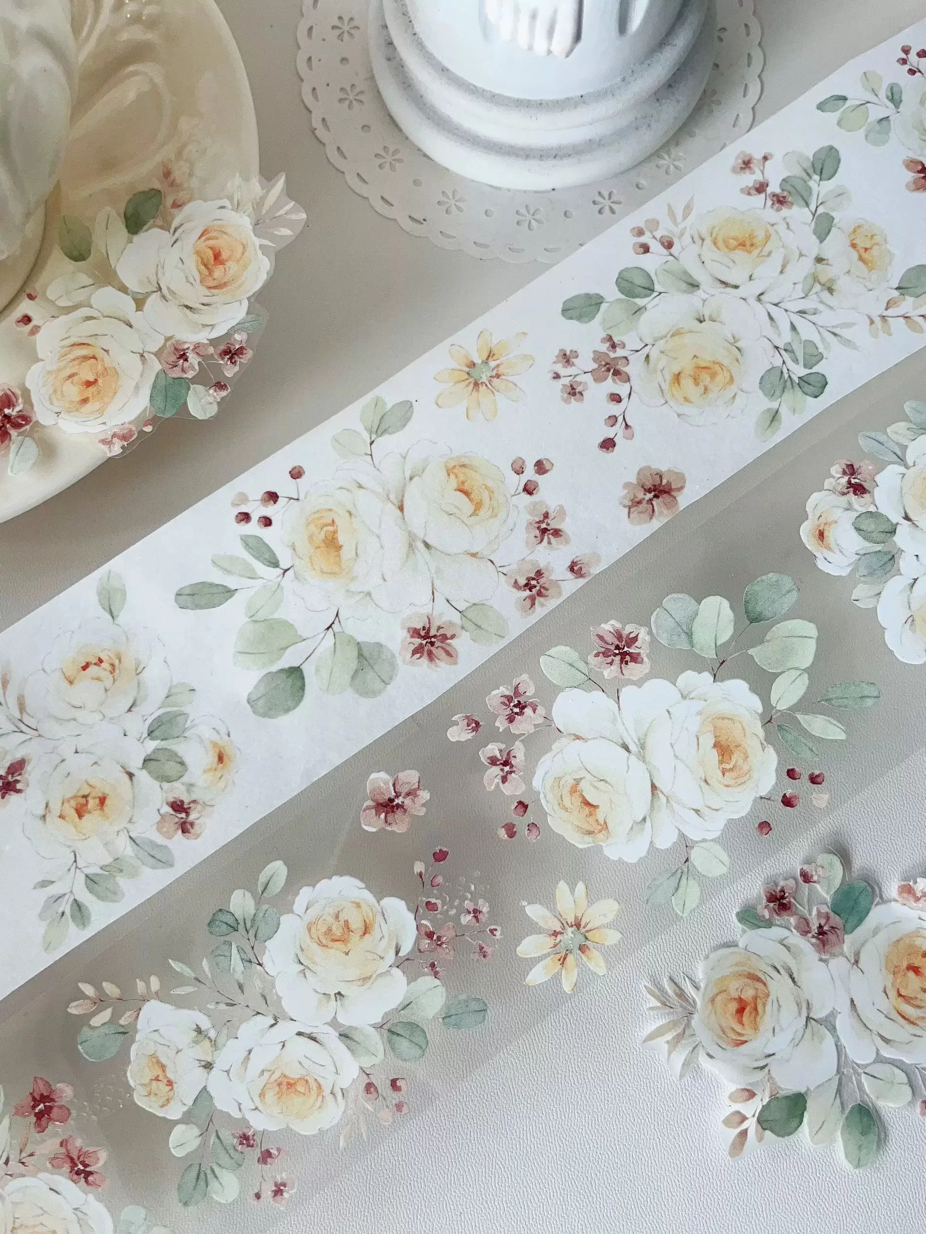 

YiEr Studio Vintage Spring Rose Floral Washi Tape Planner DIY Card Making Scrapbooking Plan Decorative Sticker
