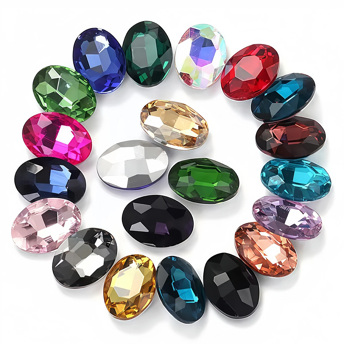 Glitzernde ovale Kristall-Strasssteine aus Glas, nicht heißfixierbar, zum Aufkleben für Schmuck, Bastelarbeiten, Kleidung, Taschen, Schuhe, 3D-Nagelkunst-Dekoration – Detail 4