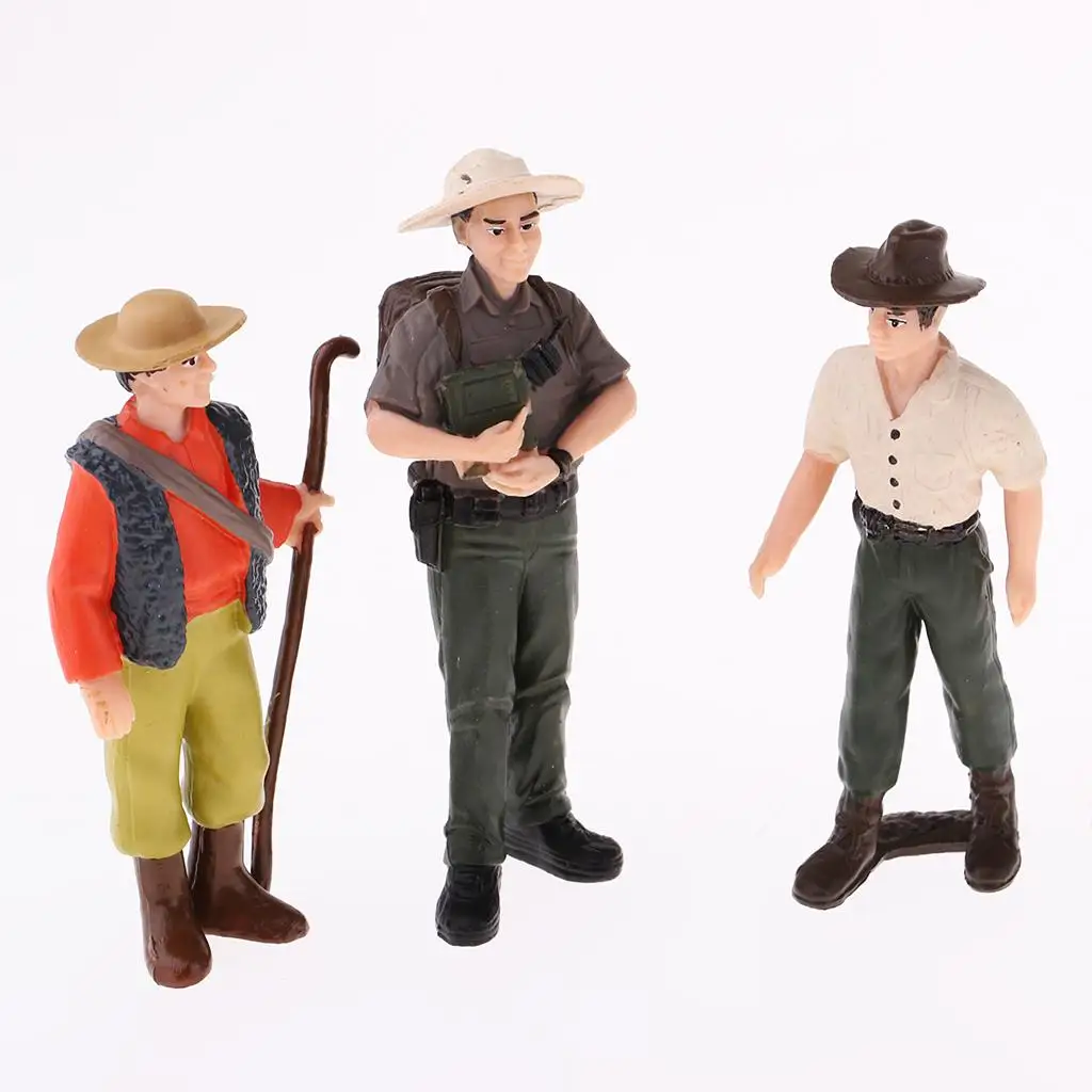9 ピース手描きの農作業員モデル置物ドールハウスミニ人物フィギュア - コレクション風景装飾品