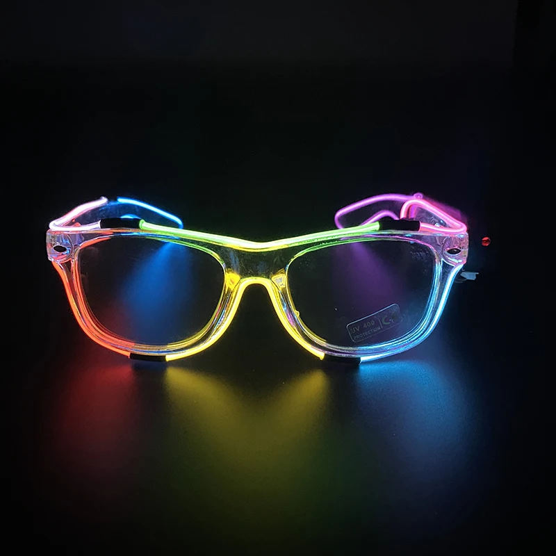 New 8 Colors Neon Wireless Glasses Colorful LED Glowing Glasses Luminous Cool Birthday gift Sunglasses Bar Night Club props