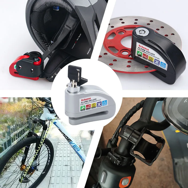Free Shipping Waterproof Motorcycle Alarm Lock Bike Lock Security Anti-theft Lock Motorbike Disc Brake Lock +Bag+Reminder Rope
