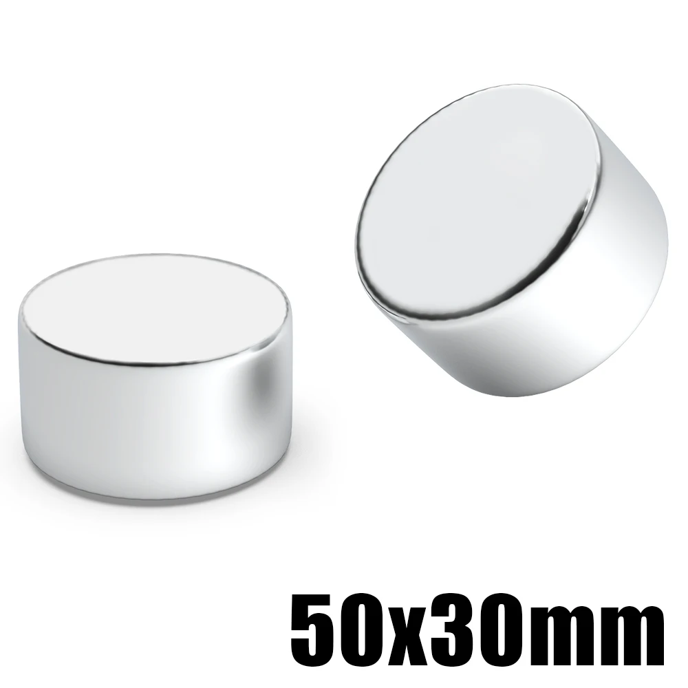 1Pcs Super Powerful Strong 50x30 N52 Magnet 50mmX30mm Round Strong Search Magnet Neodymium Magnet Rare Earth Permanent 50*30